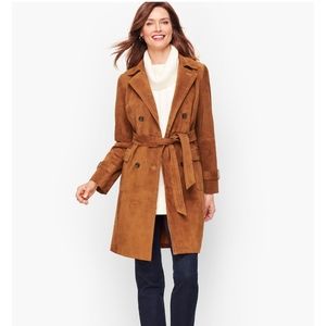 Talbots luxe suede trench coat
